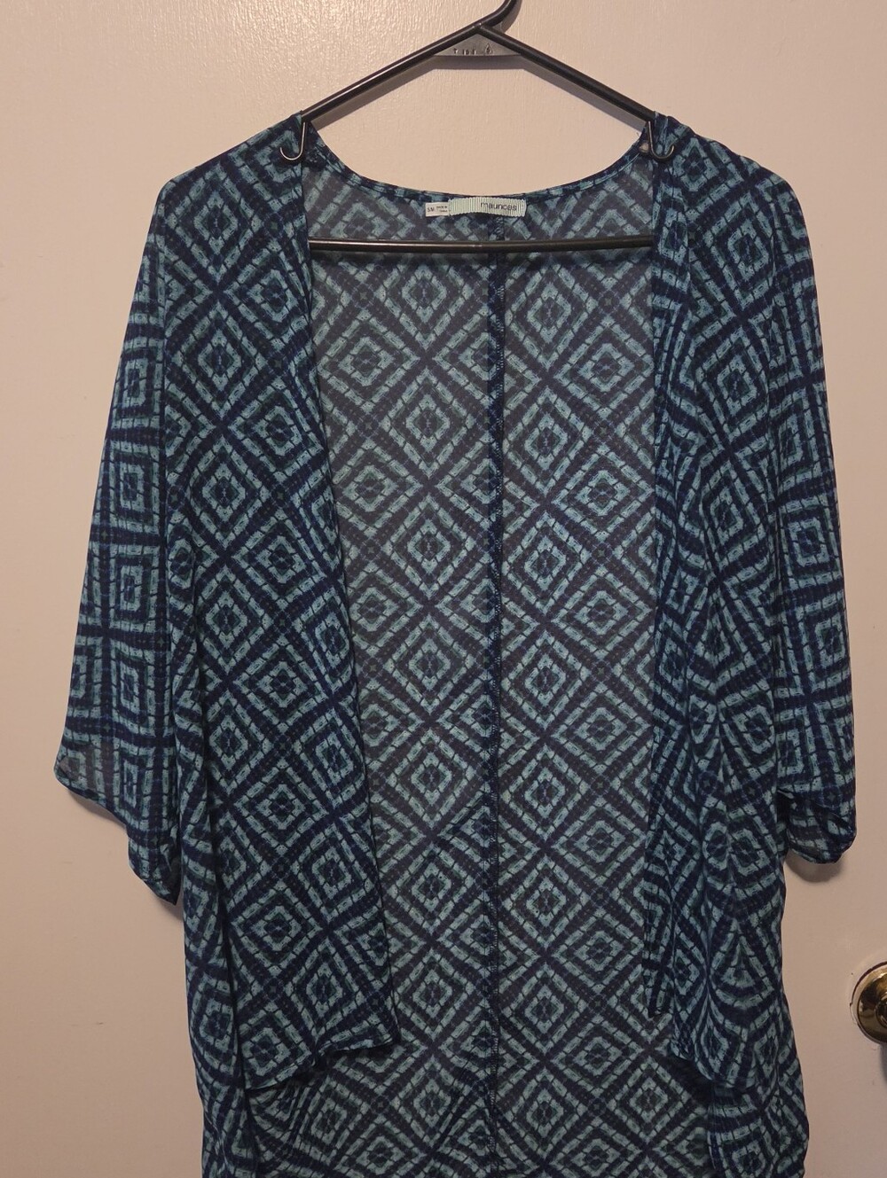 wild fable Blue Geometric Open-Front Cardigan